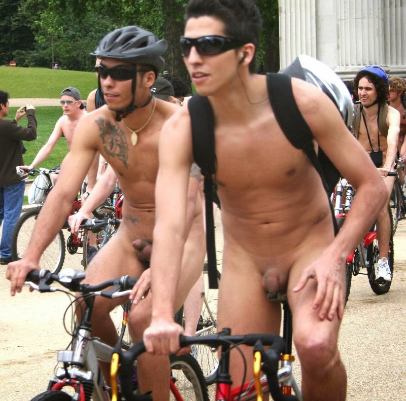 Public Nude Cyclist Soft Cock.